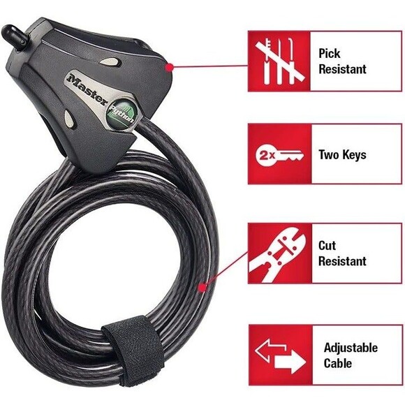 Python Cable Lock for Trail Camera Outdoor Equipment Locking Security Adjustable - Picture 1 of 6